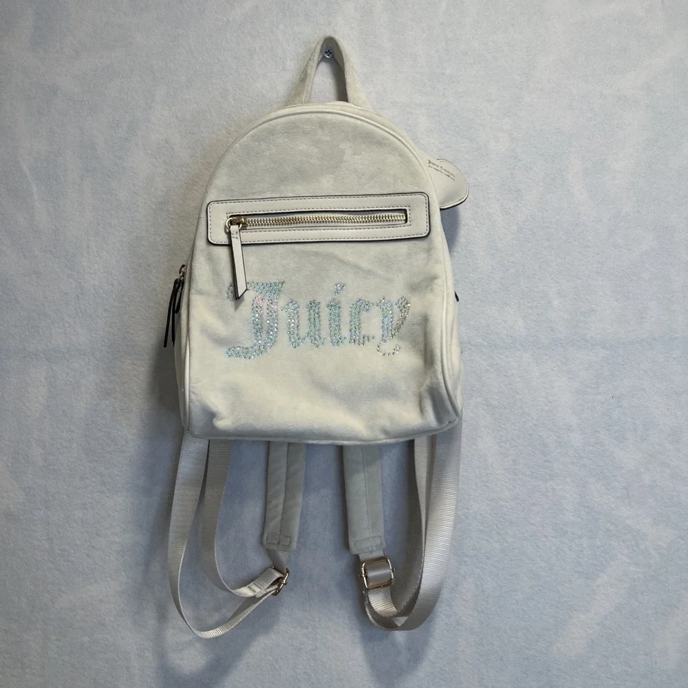 Juicy‎ Couture Y2K Velour Velvet Light Cream Mini-Backpack
